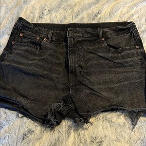 American Eagle Black Distressed Denim Shorts